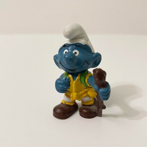 Smurfs Hiker Smurf Walking Stick Hiking Figure Schleich Peyo Damaged - Picture 10 of 16